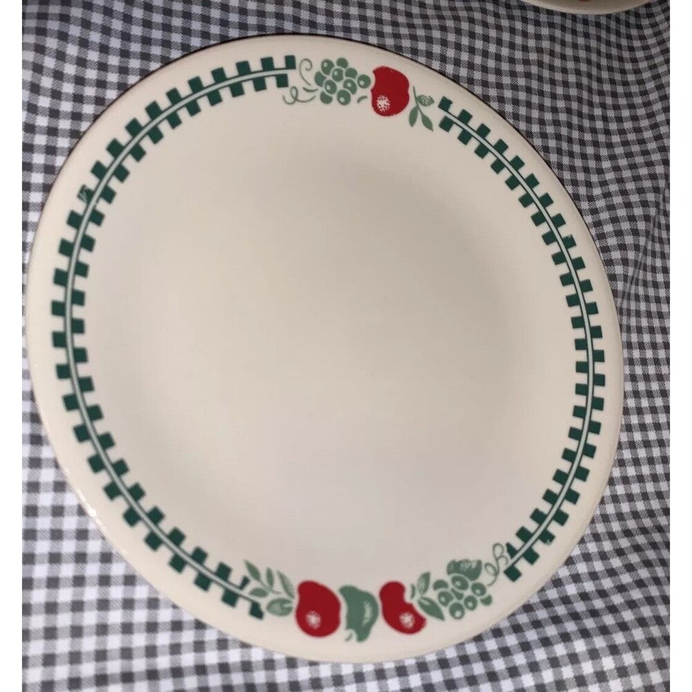 Corelle 2 Farm Fresh Dinner Plates Apples Pears Grapes Jam Jelly Homemade